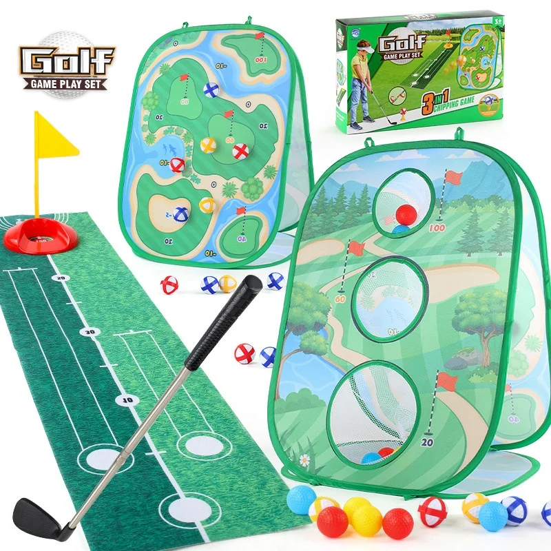 Outdoor Sports Toy Manufacturers Supply Three-in-One Sticky Ball Golf Target Throwing Game Suit Made of Durable Plastic