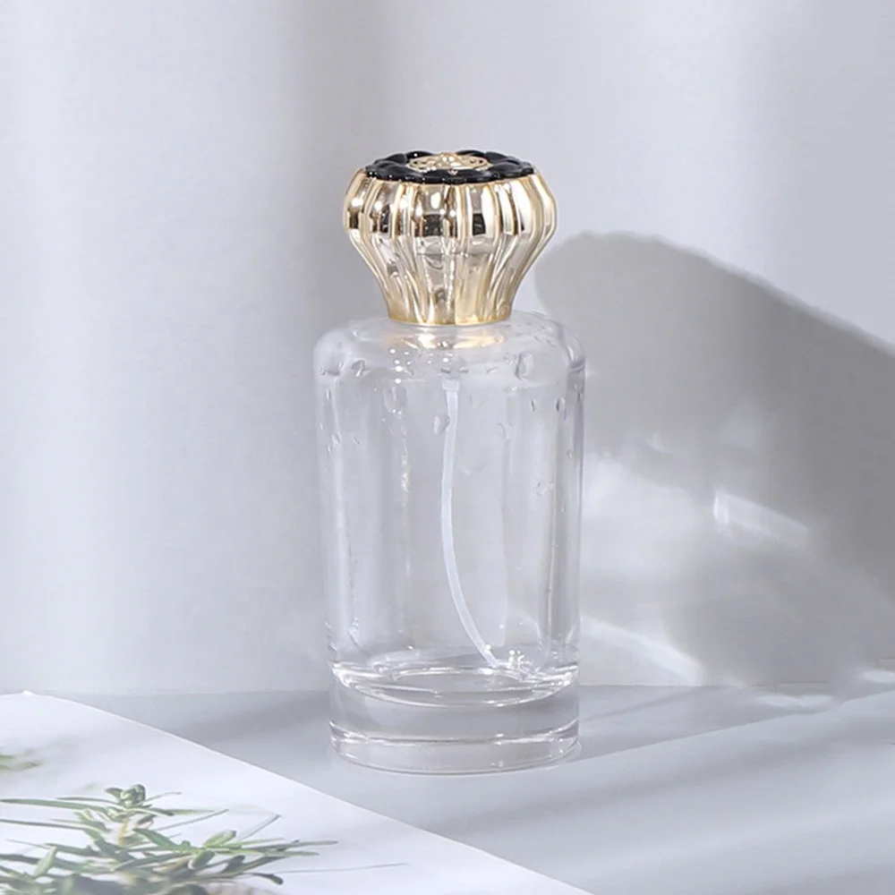 50ml Luxury Men Glass Oil Bottle Wholesale Crown Essential Perfume Bottle