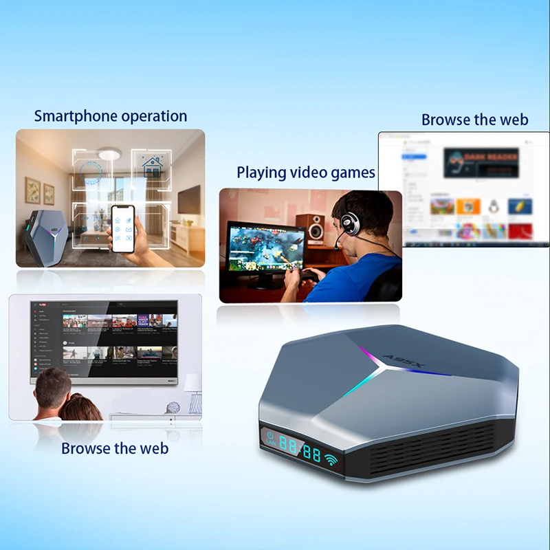A95X F4 Amlogic S905X4 Smart TV Box Android 10 Max 4G 128GB Dual Wifi Youtube 8K Media Player Android 10.0 TV Box