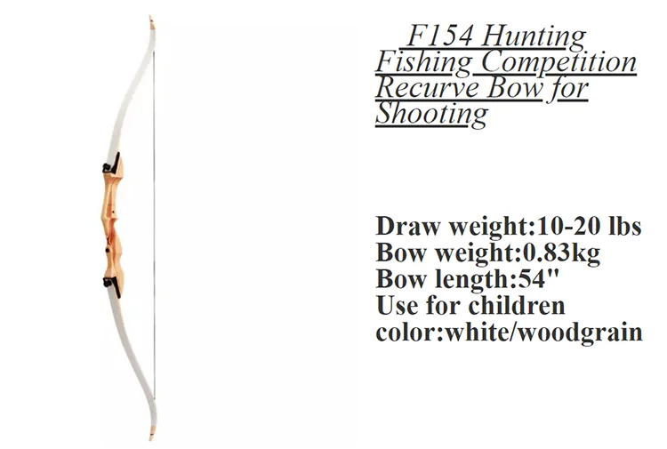 F154 Рекурсивный лук для охотничьего рыболовного соревнования для стрельбы с деревянными ламинированными конечностями