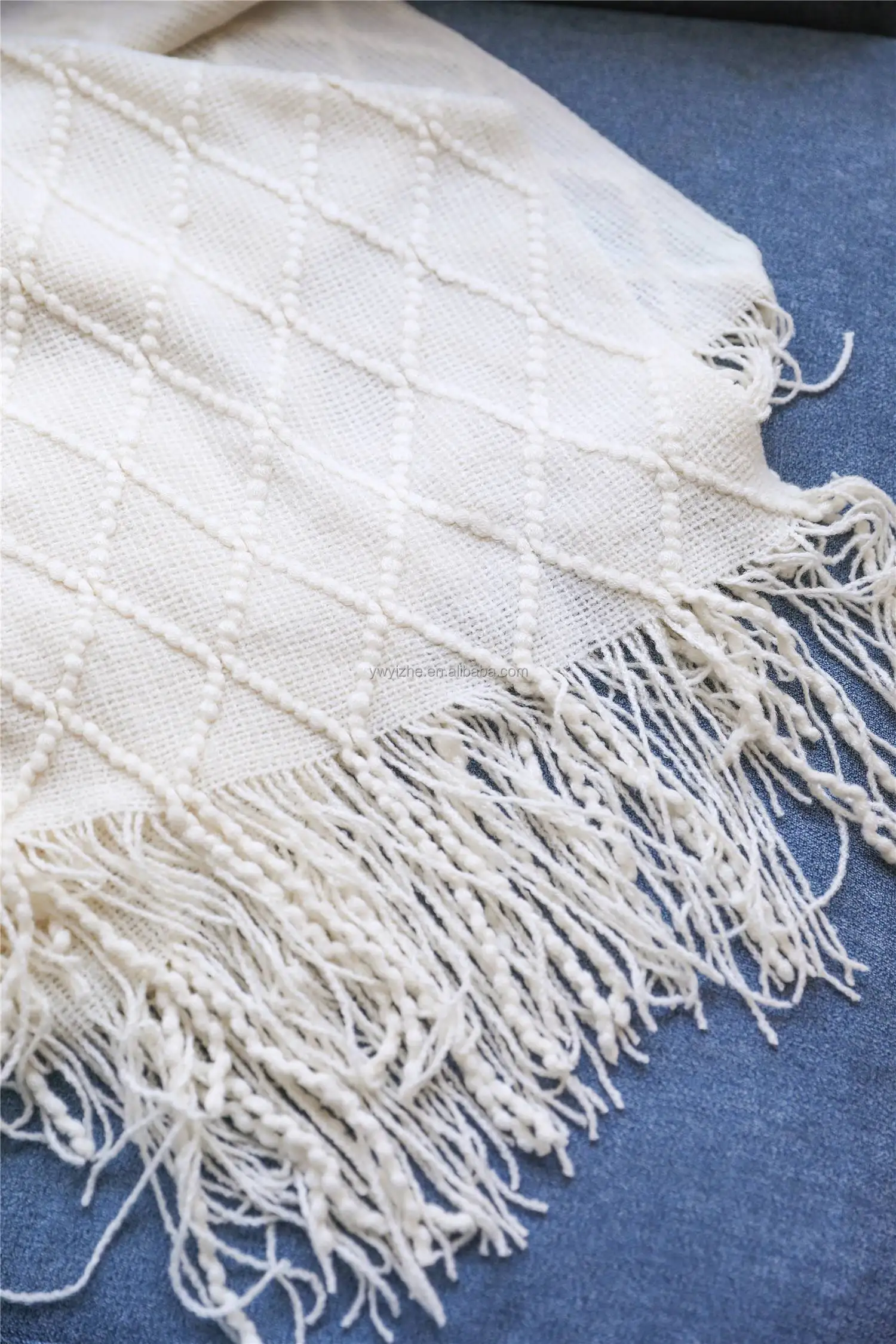 Оптовая продажа вязаный 100% акриловый текстурированный твердый домашний стул диван кровать Декор одеяла