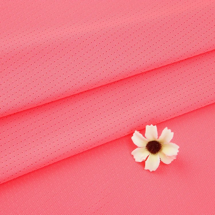 N012-4 China supplier T-shirt solid color knit poly spandex pinhole stretch  mesh fabric