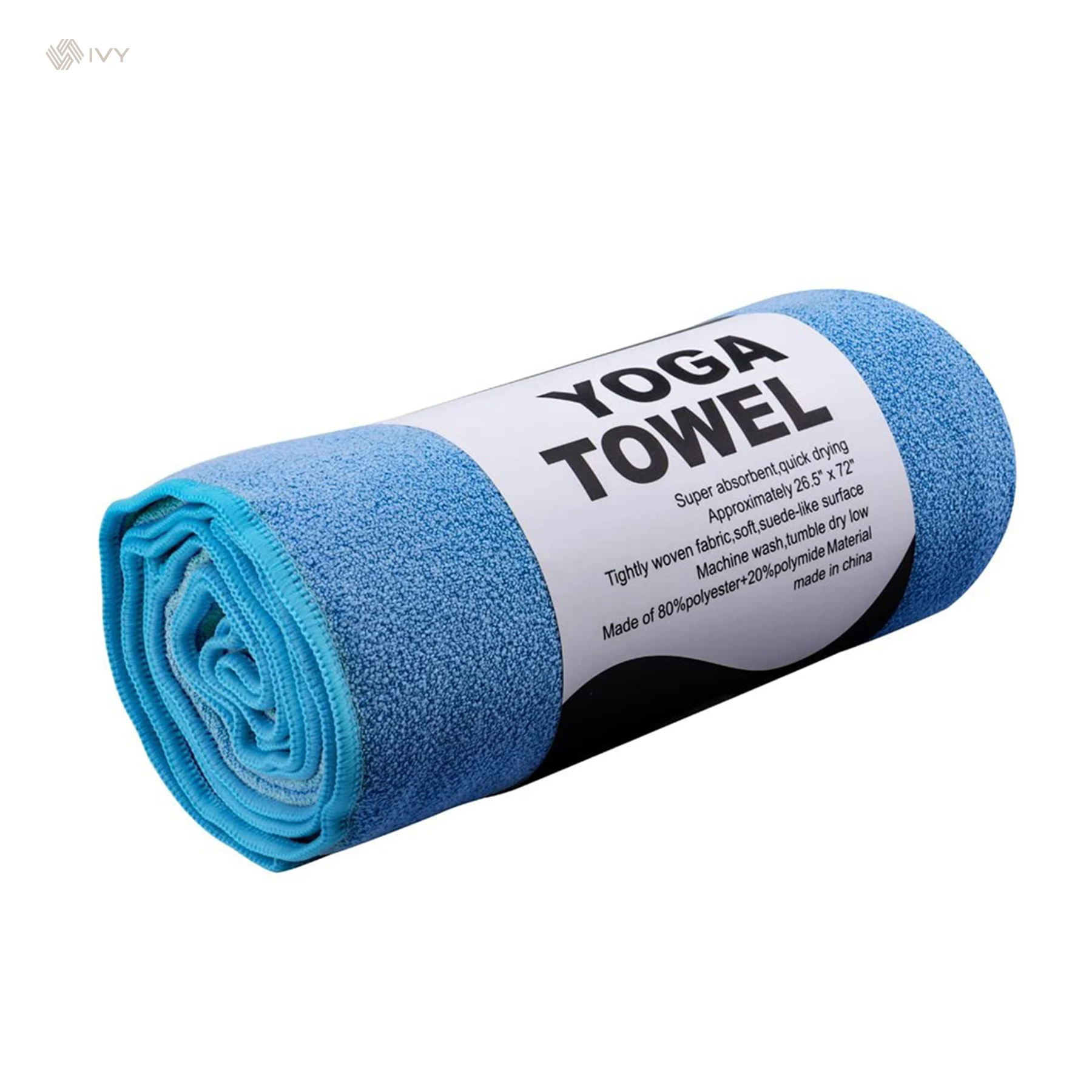 Wuxi Ivy Textile Portable Absorbent Wholesale Hot Yoga Long Towel Grippy Thick Non Slip Yoga Mat Towel with Grip Eco-Friendly