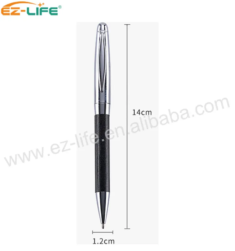 2021 Hot Selling Fine compact Leather ballpoint pen for gift with custom Logo