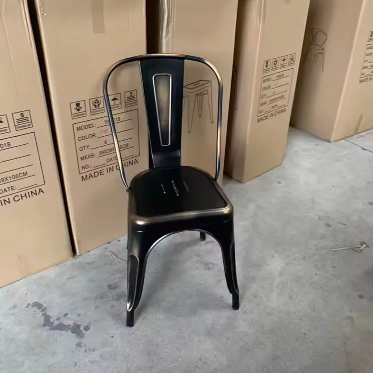 China factory made top quality stacking industrial antique vintage metal chairs for wholesale