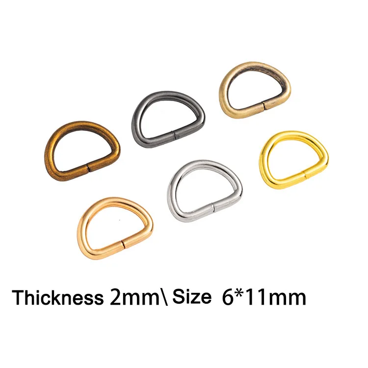 Professional Custom Wholesale Good Quality Luggage Handbag Accessories Dog Collar 10mm Metal Small D Rings Hardware Mini D Ring