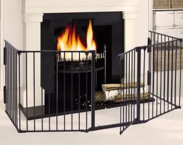 5  panel easy closing folding metal grill  fireplace fence pet friendly fence