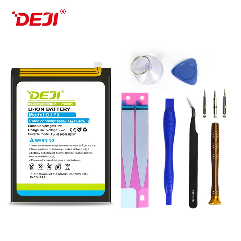 DEJI 100% Full Capacity Battery For huawei P9 HB366481ECW