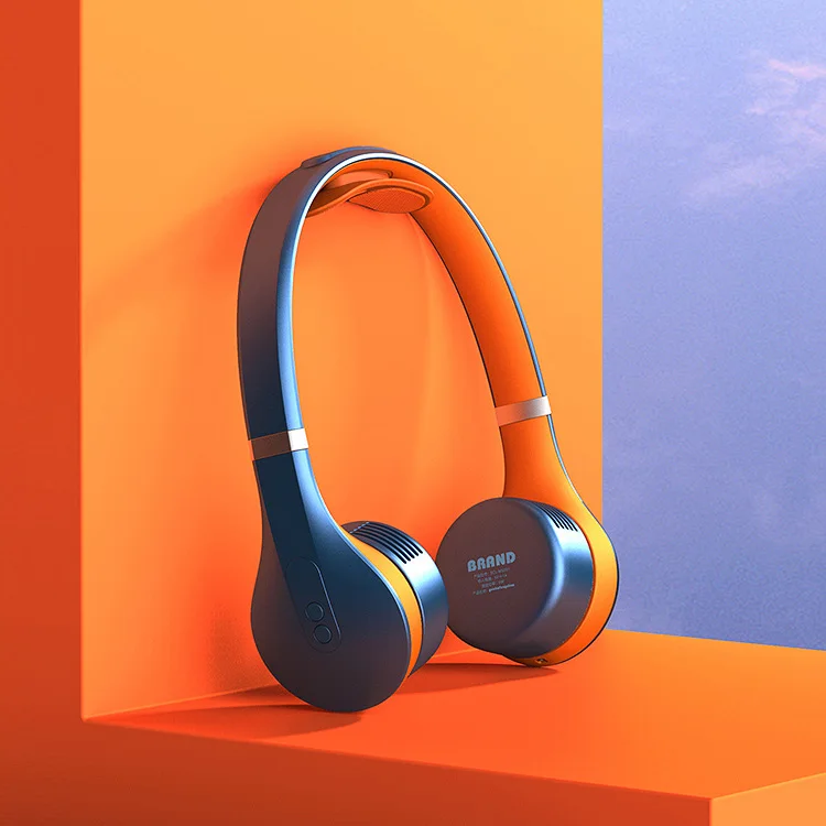 2021 Best selling portable outdoor hanging USB rechargeable bladeless sports cool neck fan with massage function