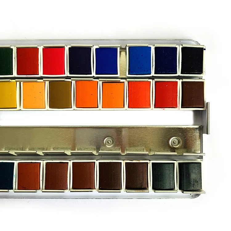 36 colors solid watercolor paint set portable travel water color paint set for student