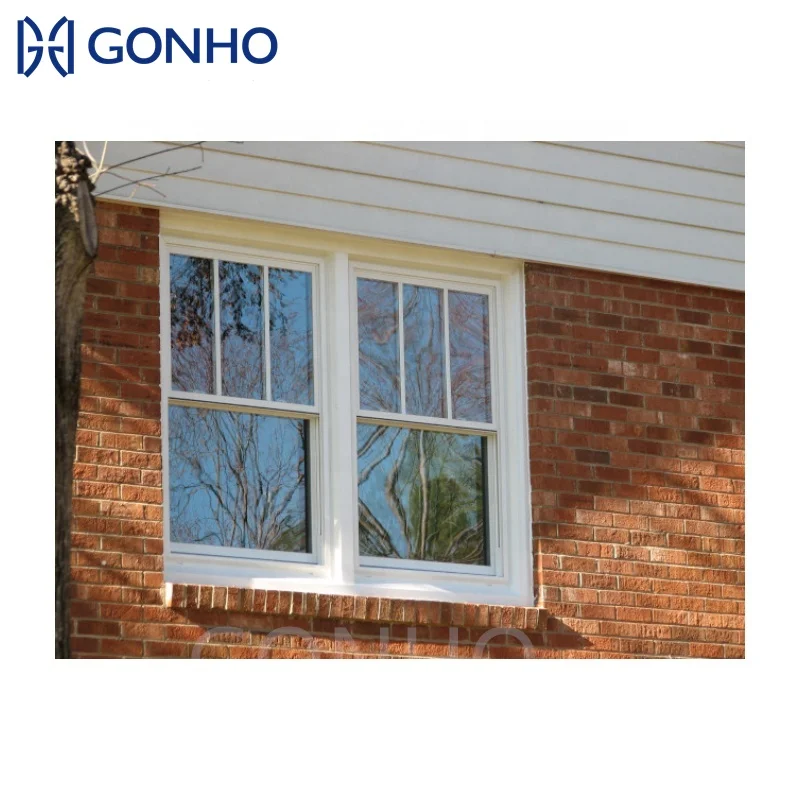 Factory Price Convenient Switching Secure Anti-theft Aluminum Single Hung Window With Grids