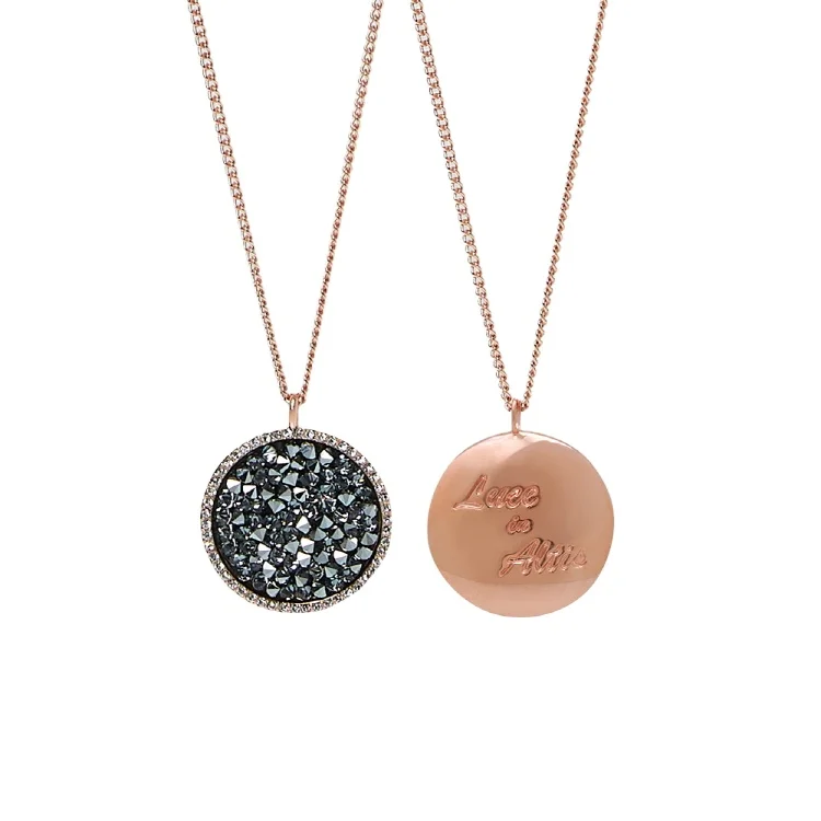 Оптовая продажа, розовое золото, латунь с кристаллами, красочные ювелирные изделия, Женское Ожерелье