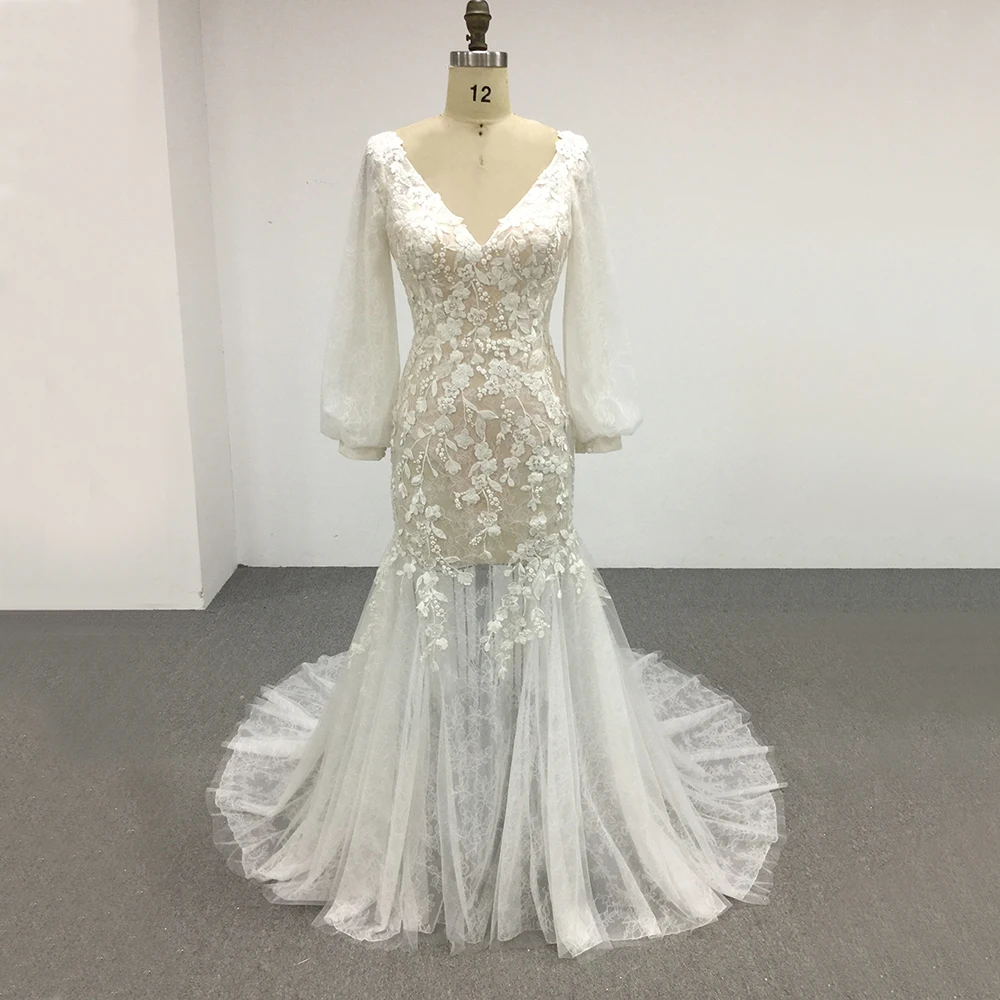 TEENYEE Long Sleeves Wedding Dresses Turkey Istanbul luxury Evening Dress muslim Wedding Dress Women Lady Elegant