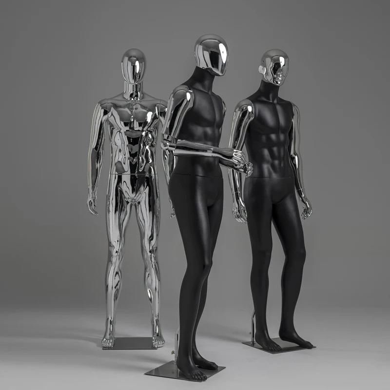 Clothing store artificial muscle sports model props man full body window black mannequins