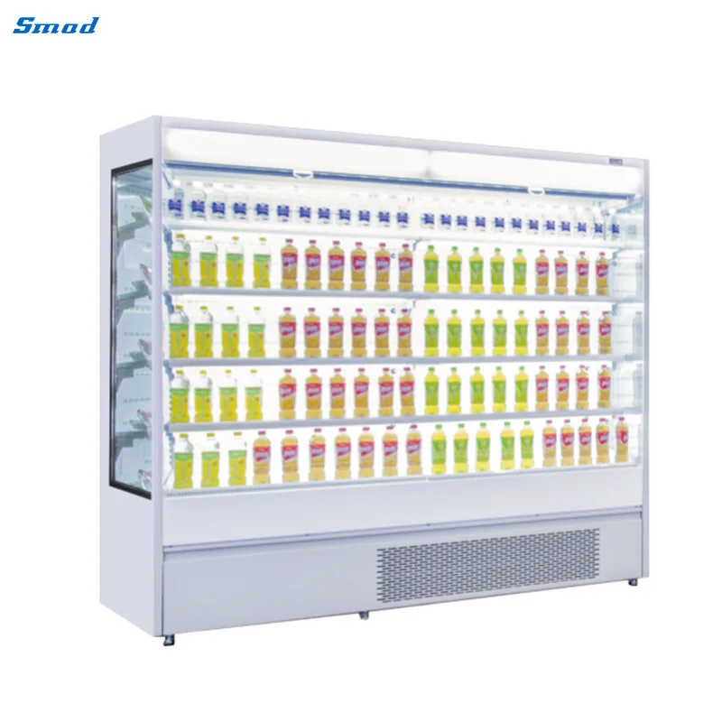 Вертикальная система занавесок для супермаркета с низким передним дистанционным управлением холодильник Visicooler