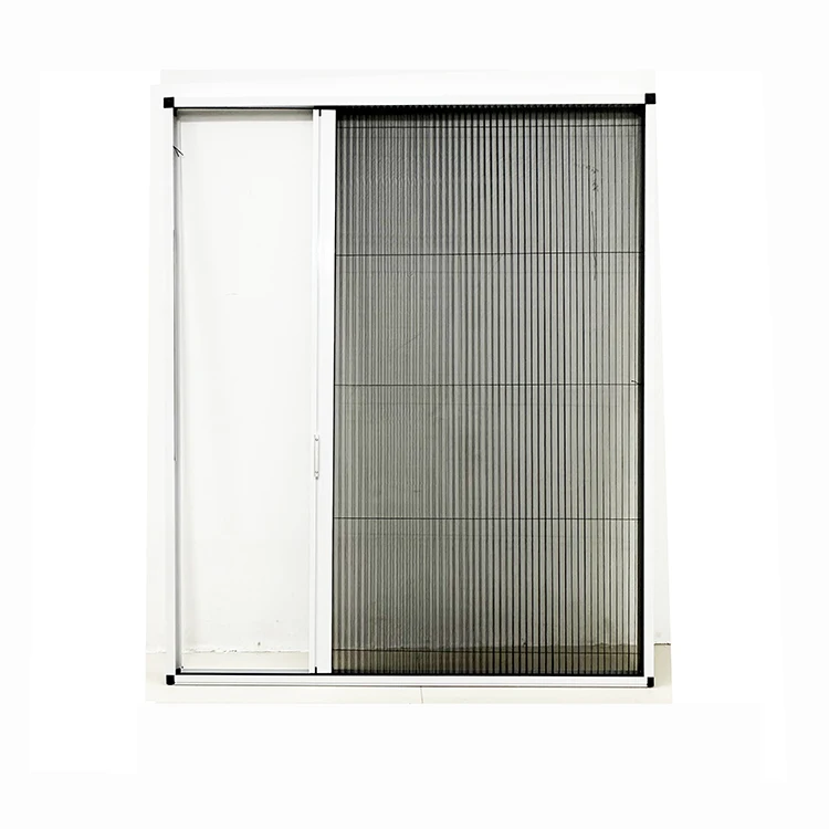 Anti Aluminum Frame Fiberglass Pleated Mosquito Net Trackless Retractable Fly Screens Door Fly screen Sliding Door