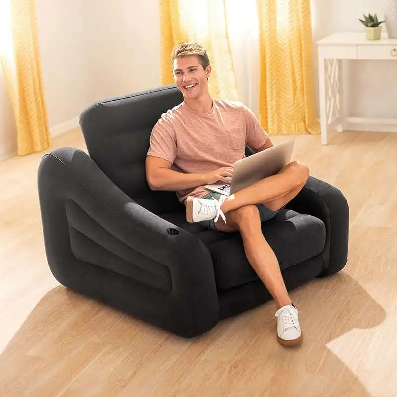 Two layers inflatable bed mattress and double lounge inflatable air mattress