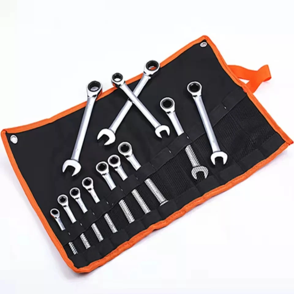Customized OEM Mini Multi Sizes Chrome Vanadium Steel Combination Ratchet Spanner Wrenches Set