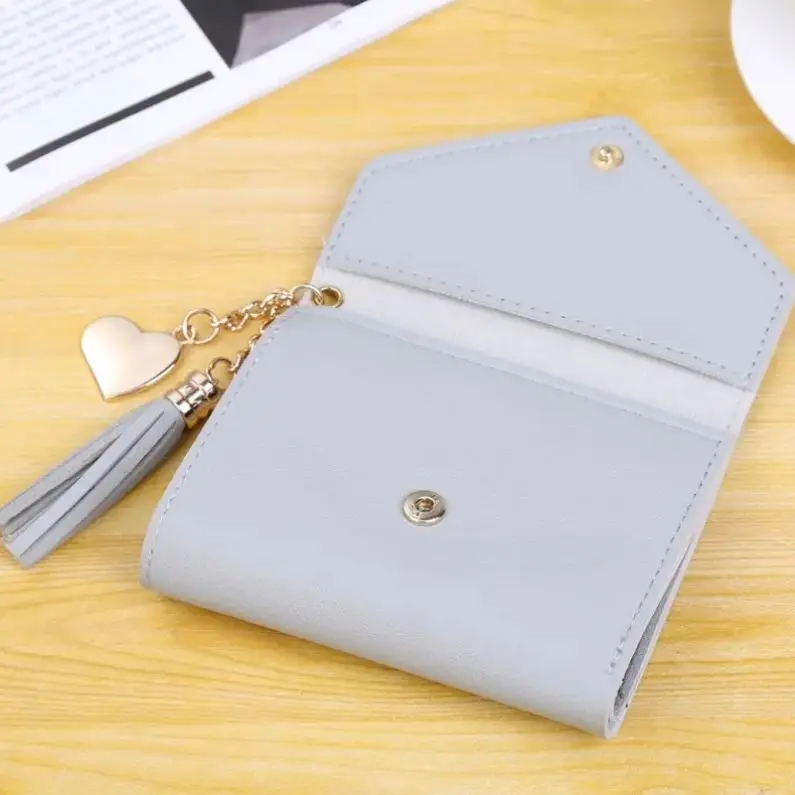 I-0004 Short Tassel Wallet Women Fashion Purse Female Mini Wallets New Korean Students Lovely Purse Female Small Wallet