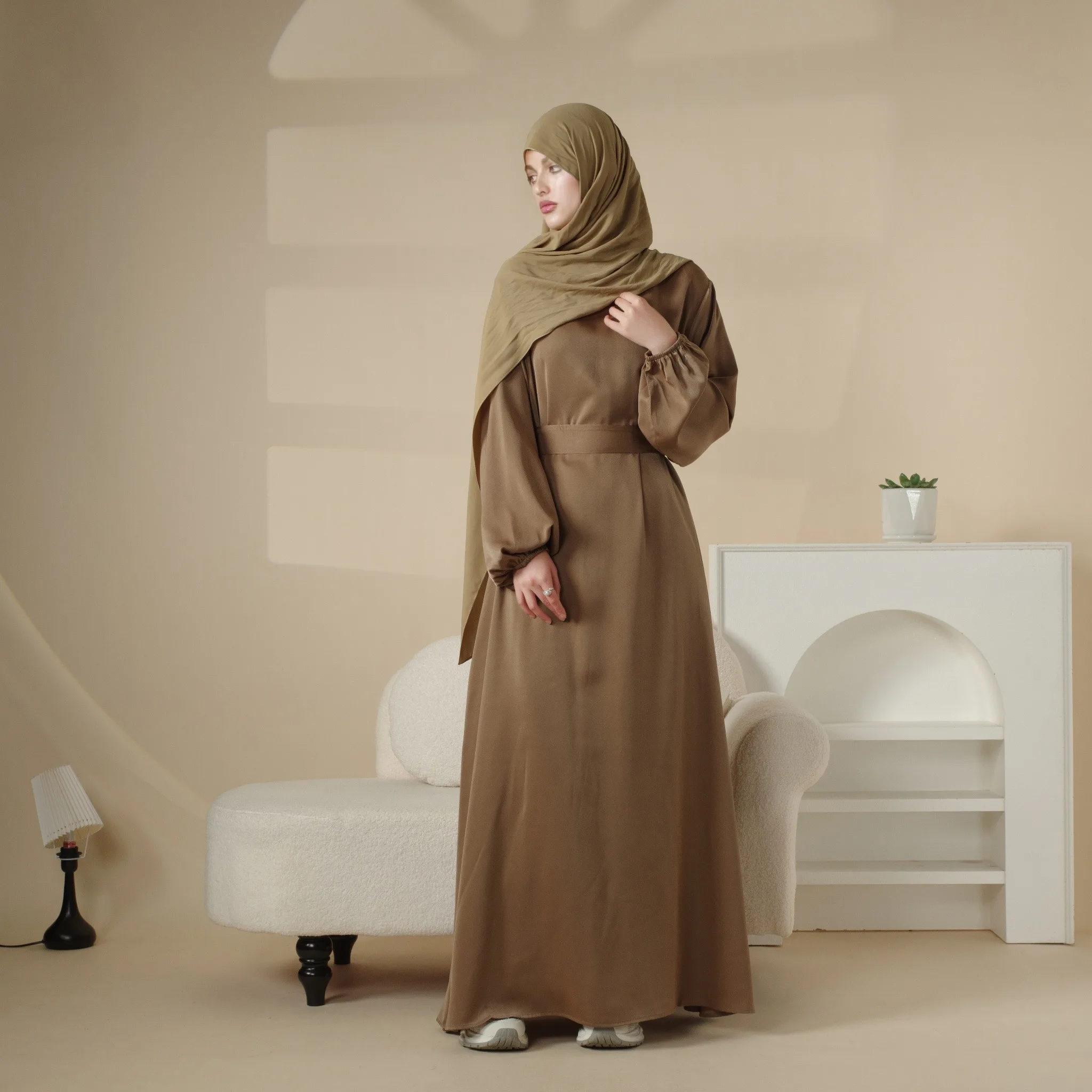 Ramadan Elegant Maxi Dress Burqas for Women Modest Solid Loose Fit Simple yet Stylish Long Sleeve Dress for Muslim Women abaya