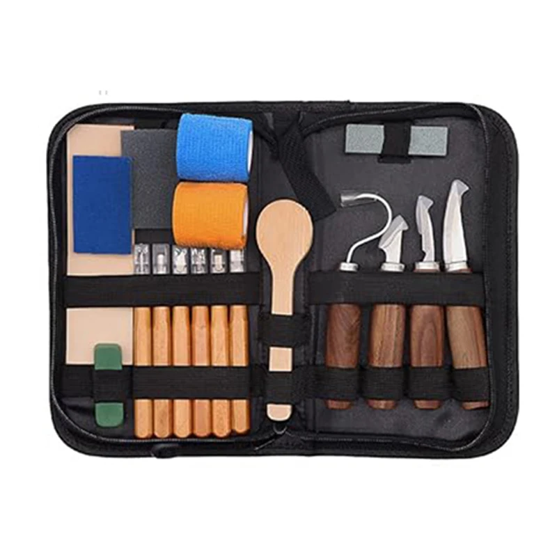 Beginner children adult both available wooden spoon carving set Black walnut handle DIY woodworking hand tools