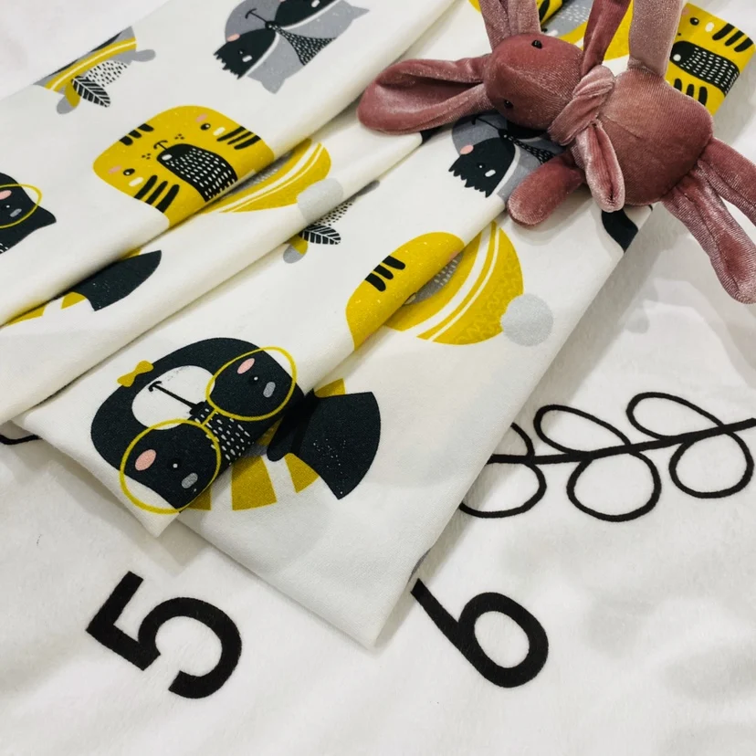 Cartoon Designs Digital Printed Cotton Spandex Knitted French Terry Fabric For