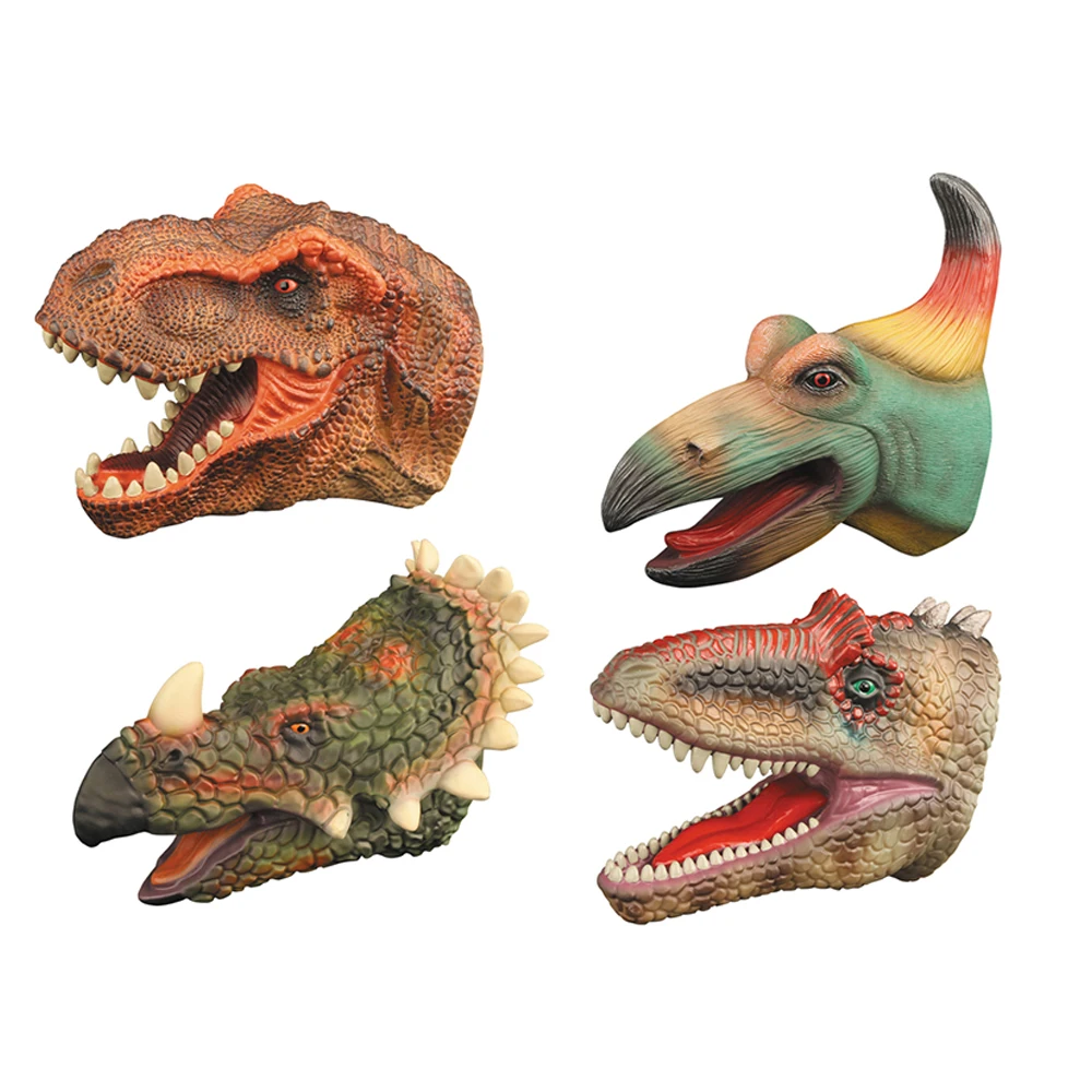 Realistic Soft Plastic Vinyl  Hand Puppet Tyrannosaurus Rex, Pterosaur, Triceratops Dinosaur Toy Kids
