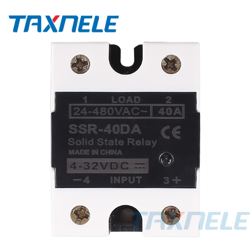 DC To AC SSR-40DA SSR 25DA 10DA Solid State Relay 4-32VDC Input 24-480VAC Output solid state relay Industrial Single black SSR