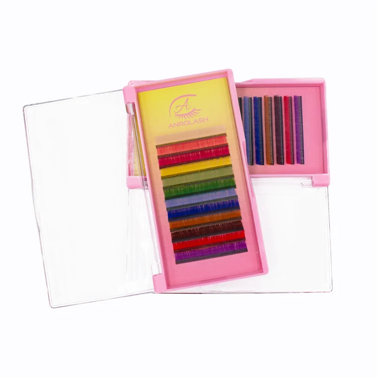 Anroalsh Professional Private Label Pbt Fiber Color Lashes Supplies Eyelash Extension