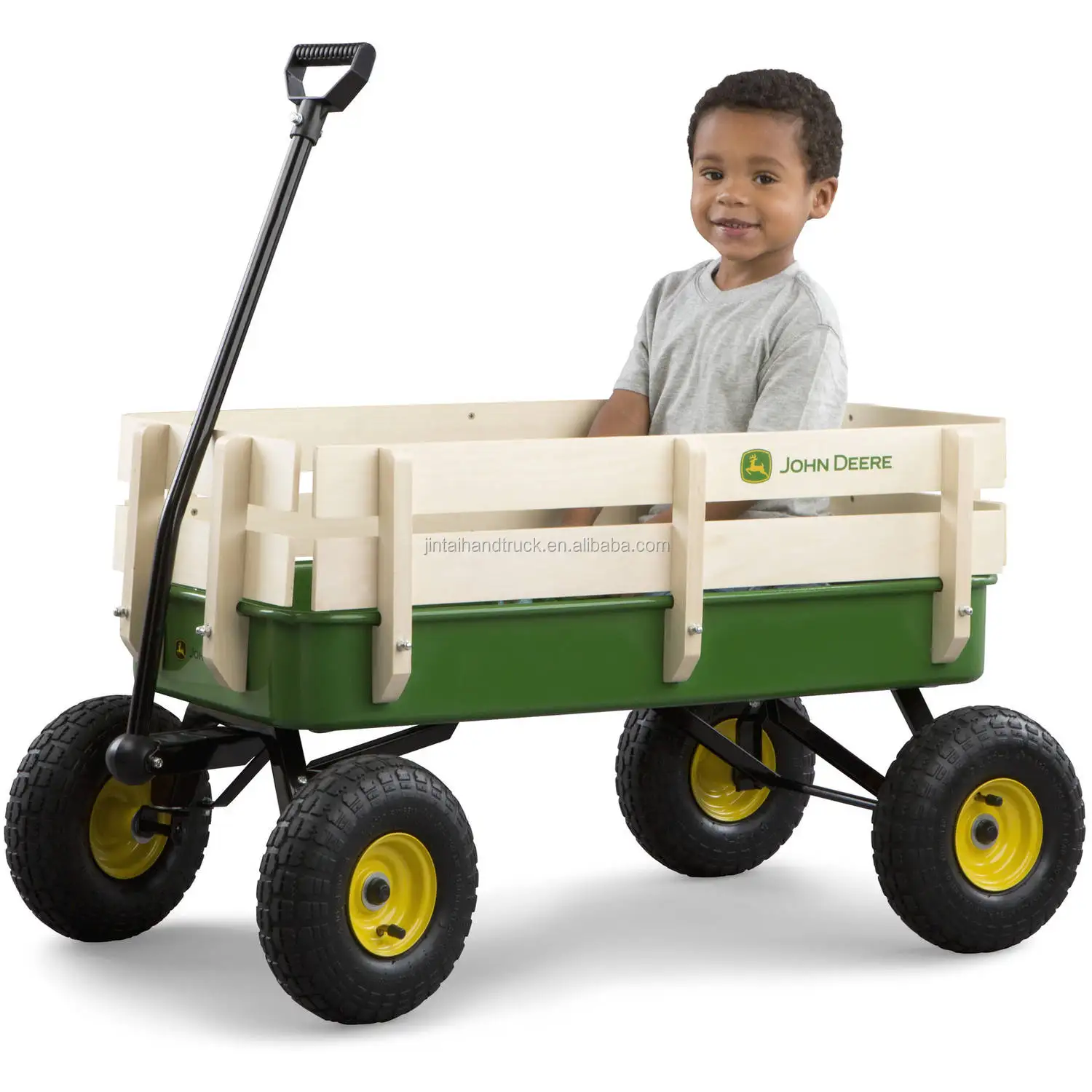 garden wooden panel wagon children pull wagon tool cart with 4 wheels