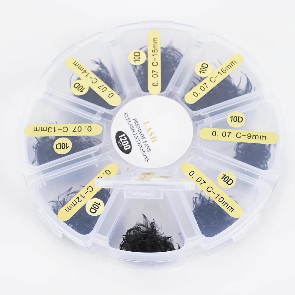 Quewel  hand made diy soft natural loose premade fans lash supplies round box for pointy base promade volume fans lashes