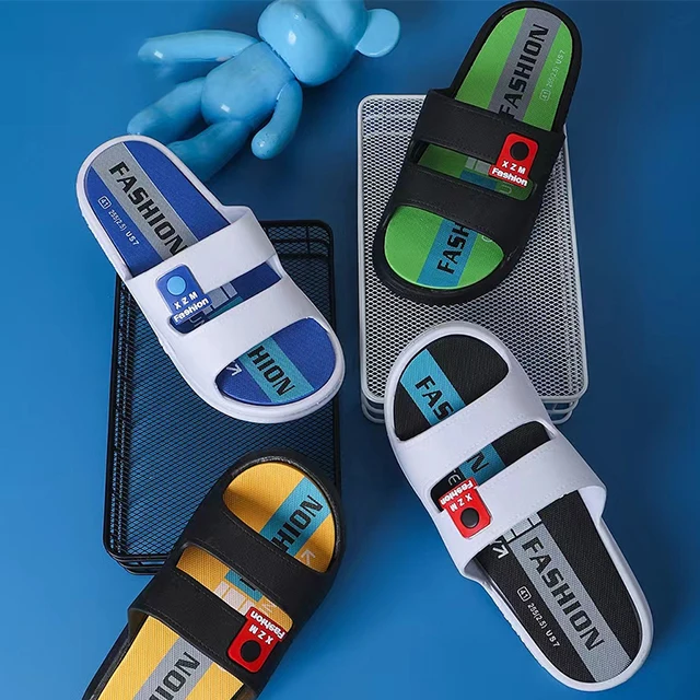 Wholesale Fashion Sport Sandals Non-Slip Bath Massage Slippers for Home Use Indoor Outdoor for Teenagers and Men PVC Insole