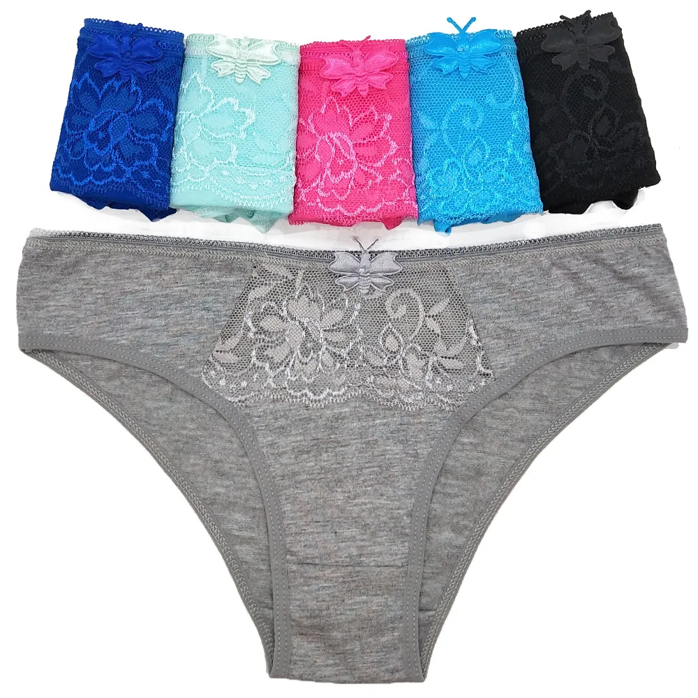 Nude Colors Lace Trim Cotton Muslim Women Sexy Tight Underwear
