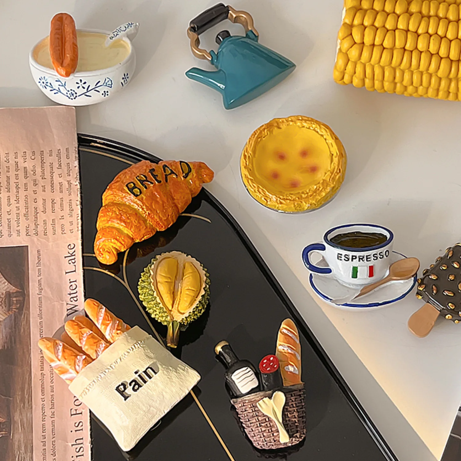 Cute Artificial Food  Hand-painted 3d Resin Crafts Magnets Food Refrigerator Magnet Cute Kitchen Fridge Magnet