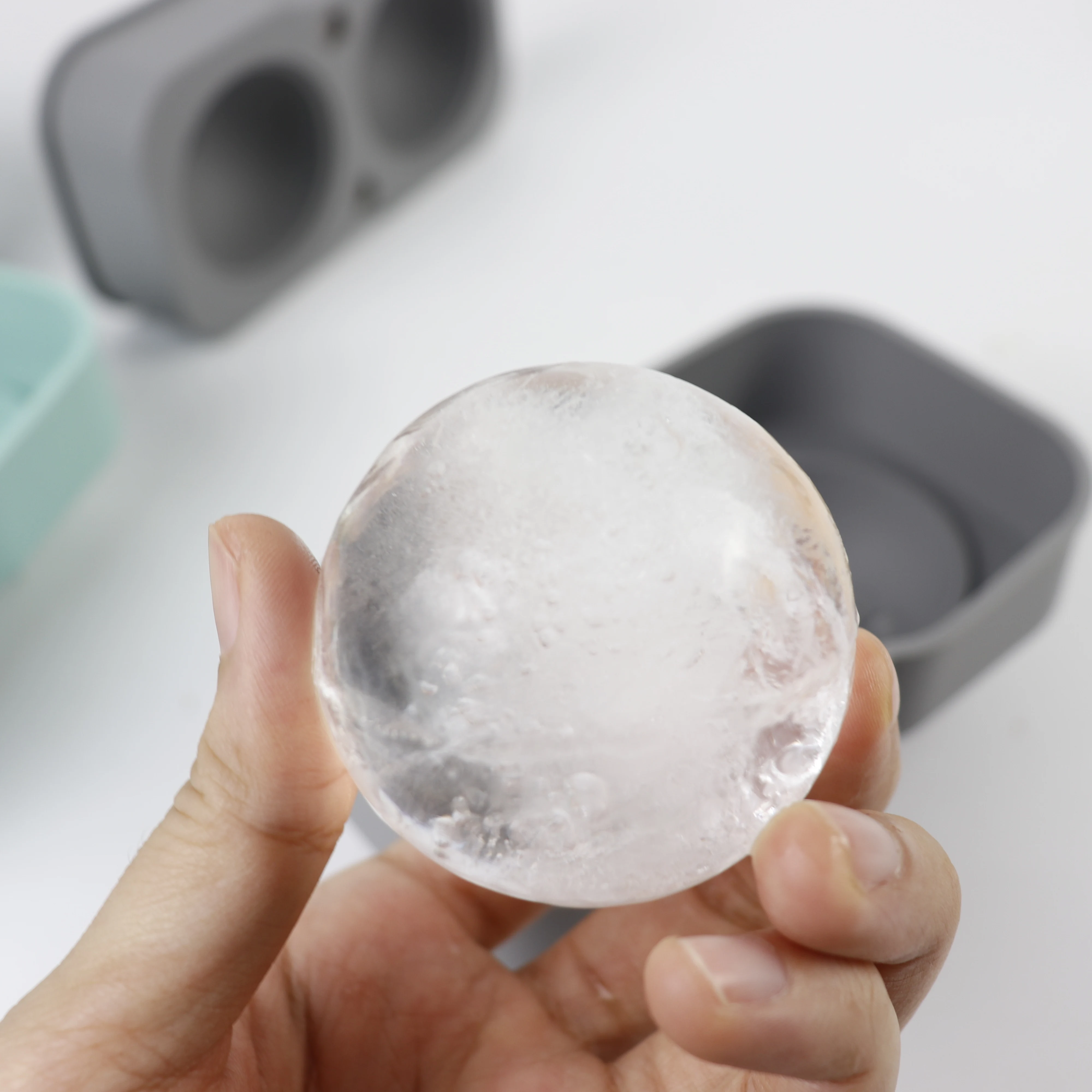 2.5 inch Single Hole Silicone Ice Ball Maker Silicone Ice Moulds Whiskey Wine Cocktail sphere ice mold