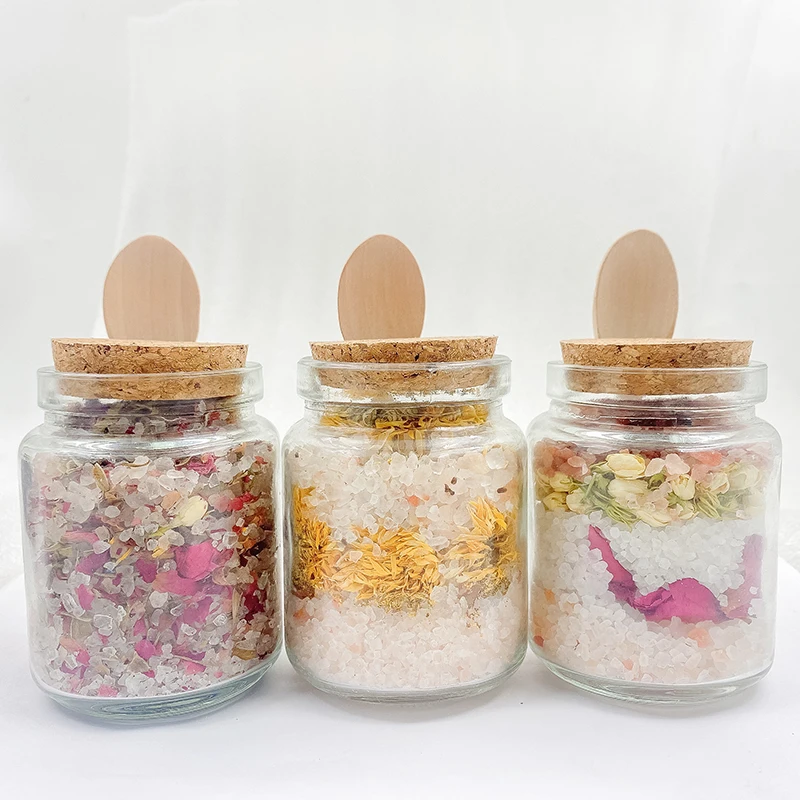 Высококачественные соли для ванны с цветами, скраб для тела, травяные гималайские розовые соли для ванны