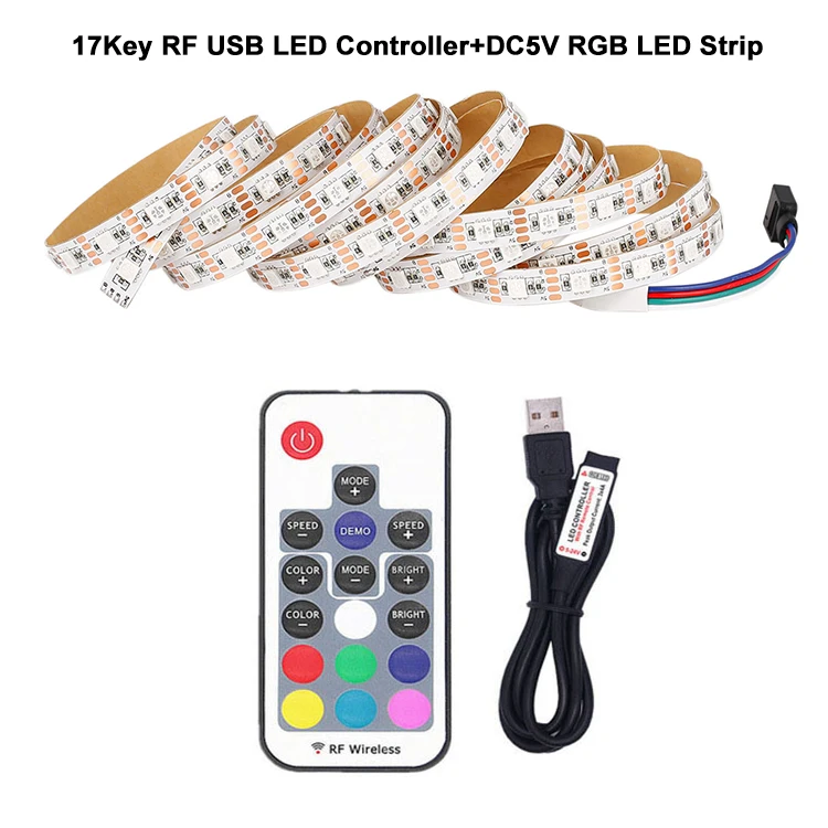 Высококачественная водонепроницаемая светодиодная лента Smart 5050 RGB с 24-кнопочным светодиодным контроллером