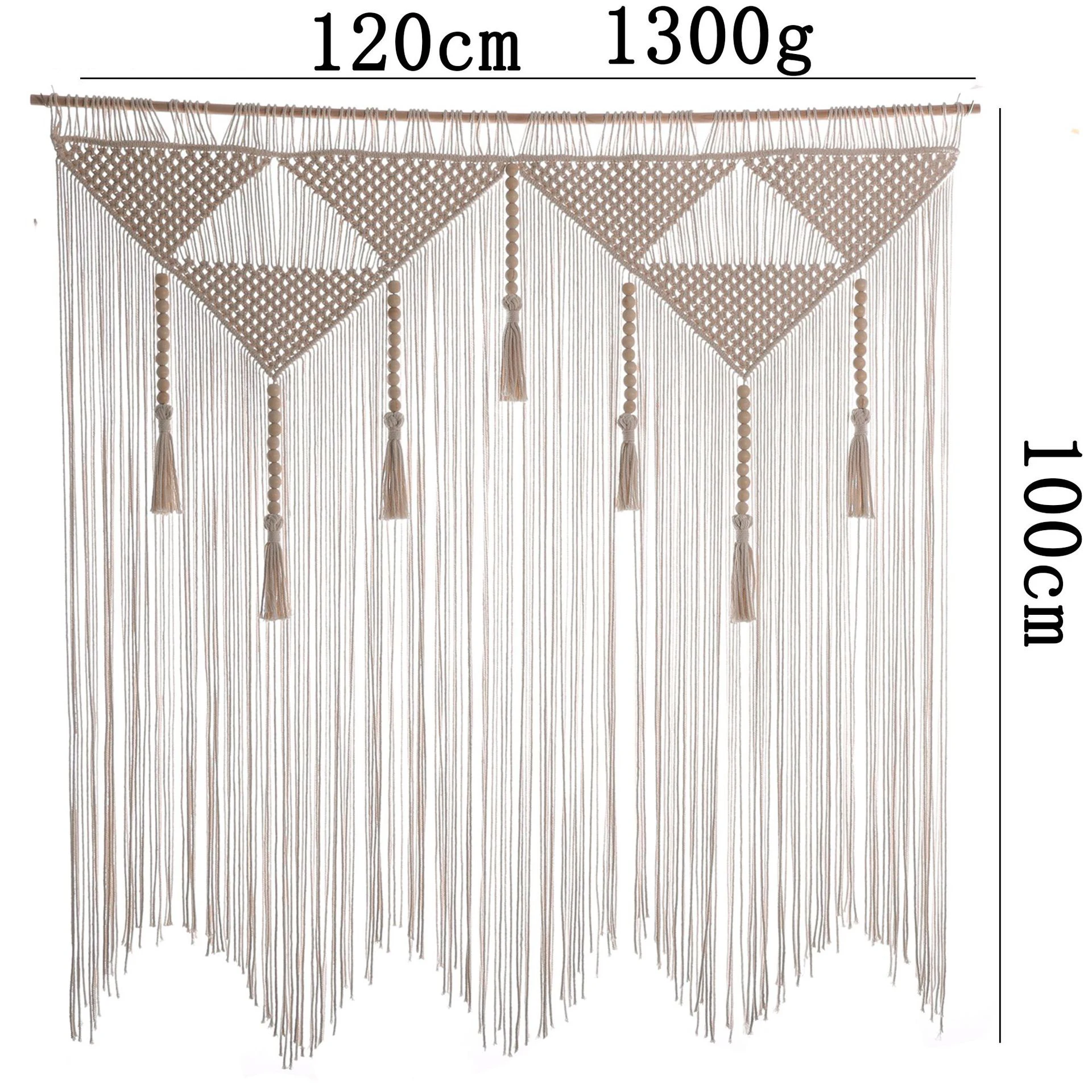 Hand Woven Tapestry With Geometric Patterns Macrame Door Curtain 100% Cotton Tapestry For Home