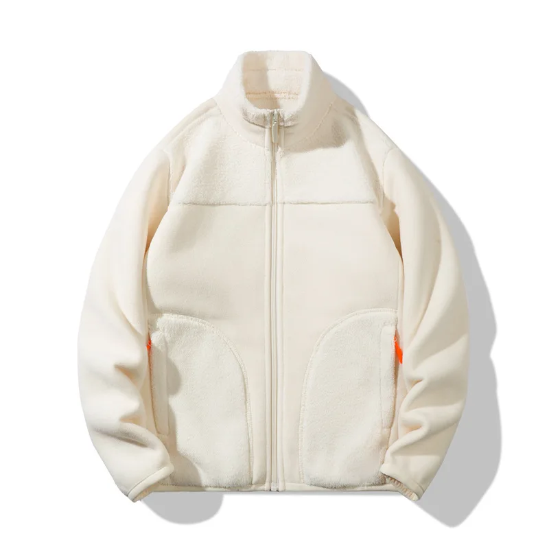 Aoyema 2023  autumn winter warm jacket coat for men and women high quality polyester sweatshirts zipper up casual clothing