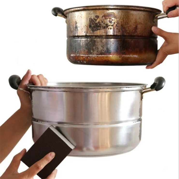 Nano Carborundum Sponge  Quickly Cleans Magic Eraser  Kitchen Removing Rust Cleaning Sponge The magic pot cleaner