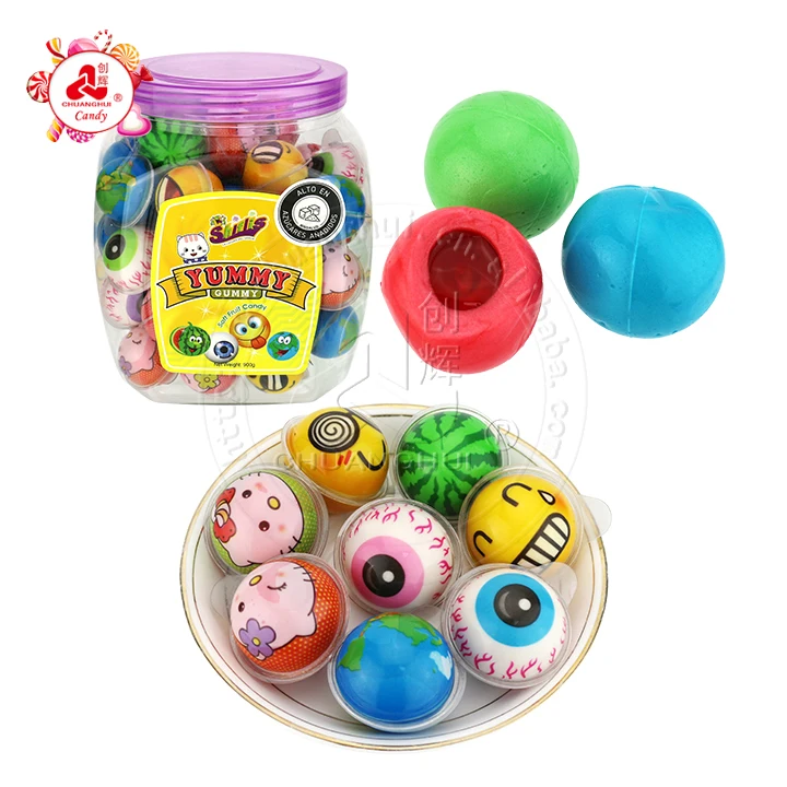 Мультяшные жевательные конфеты форма шарика заполненные джемом мягкие конфеты Глазные яблоки жевательные