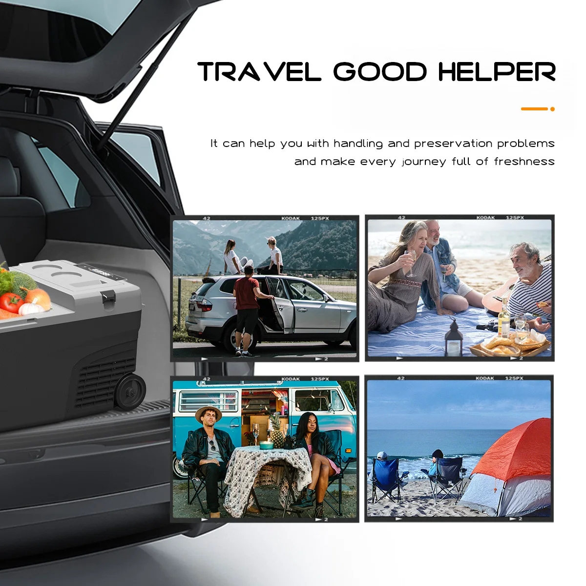 Alpicool M40 mini car fridges factory supply portable freezer 12v 24v portable electronic refrigerator with Heavy duty pull rod