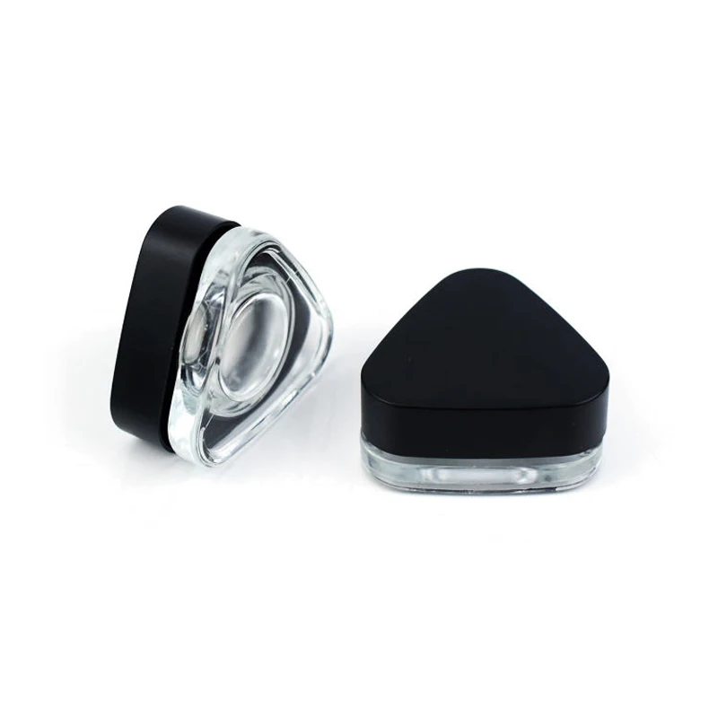 5ml Thick Black Glass Square Cube Containers with Black Child Resistant Lids - Concentrate Jars for Oil, Lip Balm, Cosmetics