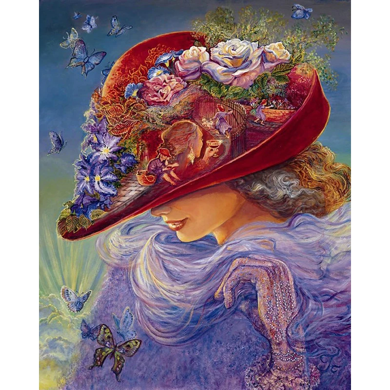 5d diamond painting kit A woman in a hat full drill rhinestone diamond painting h2435