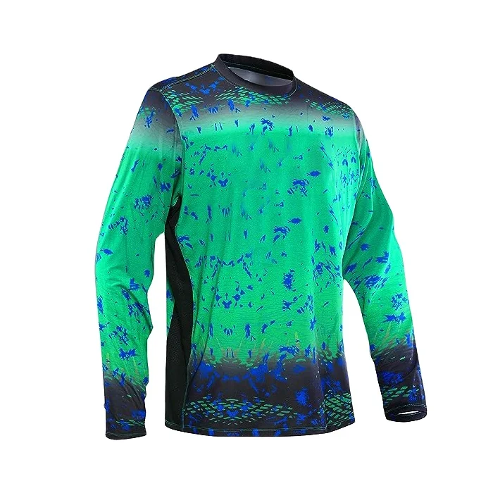 Custom Logo Pattern Gray Camouflage Fishing Wear UPF50+ UV Soft Quick Dry Performance Fishing Shirts