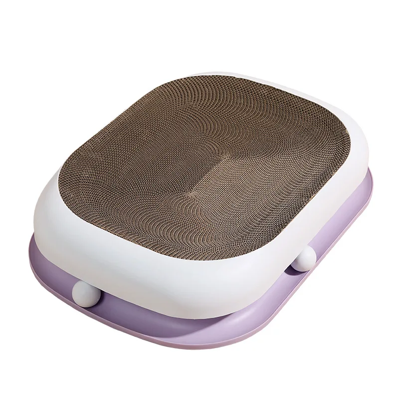 Pet oval two-layer integrated cat scratching boardno crumbs claw litter wear-resistant corrugated paper cat claw basin supplies