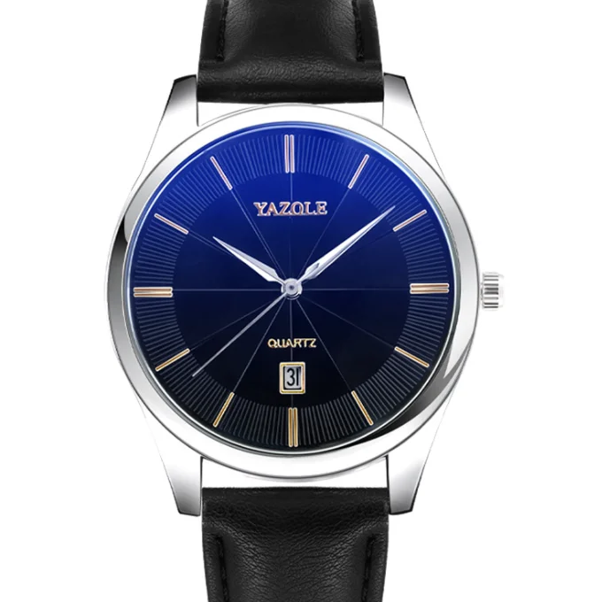YAZOLE 585 Classic Men Quartz Wholesale Watches Leather Strap Calendar Male Wrist Watches Custom OEM Quartz Watches