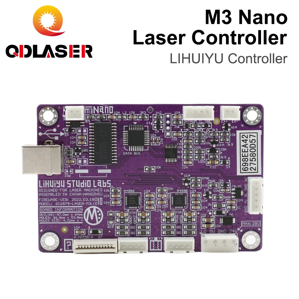 QDLASER LIHUIYU M3 Nano Laser Control Panel + Controller Mother Main Board + Dongle B System Engraver Cutter For K40 Machine