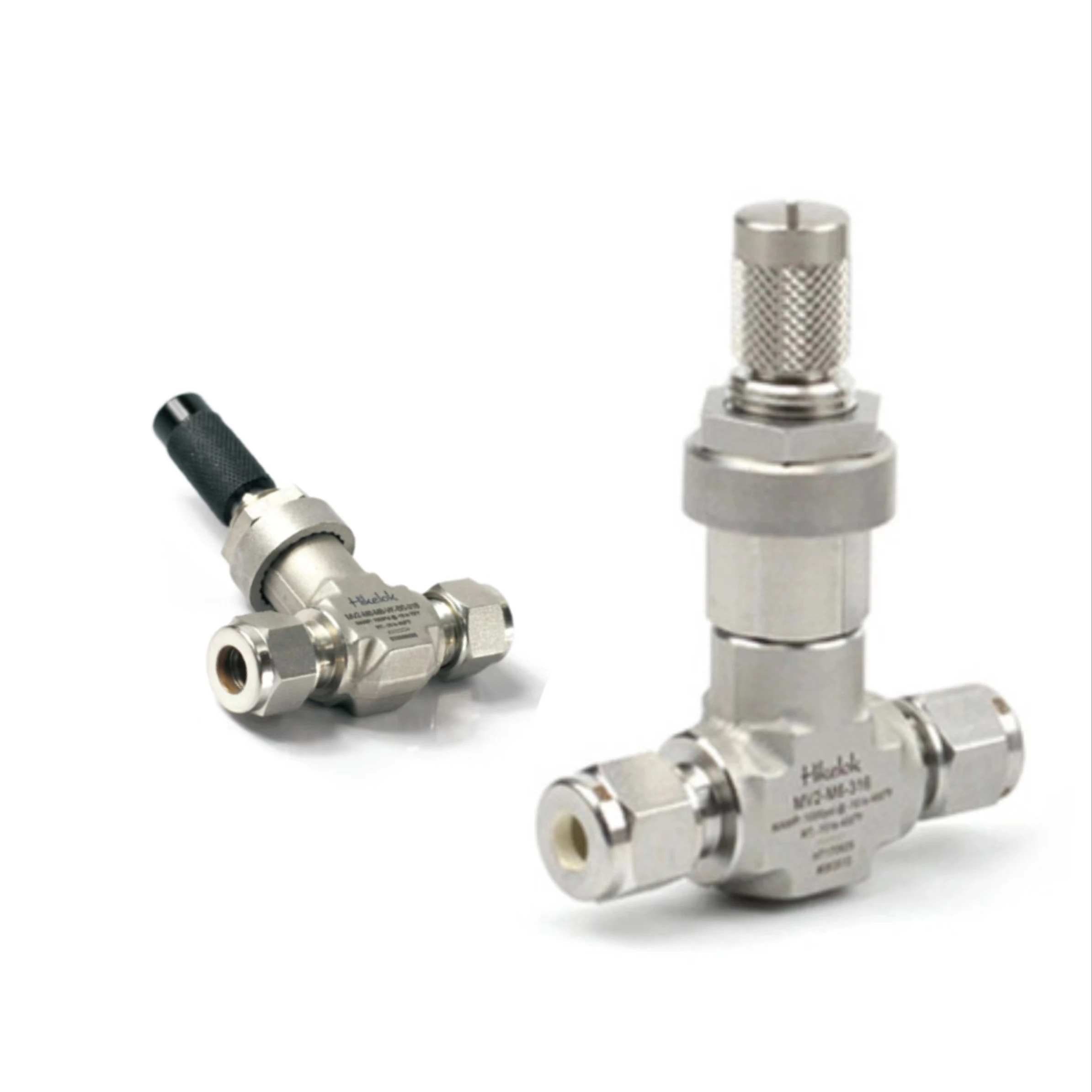 1000 psi stainless steel metering valve panel mountable vernier handle 1/16' 1/8' NPT OD Swagelok metering valve