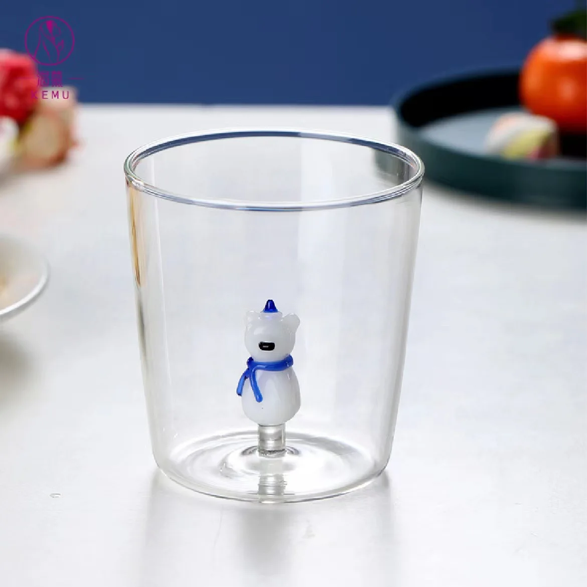 3D cartoon design cute tumbler simple household glass fruit juice tumbler high borosilicate glass tumbler